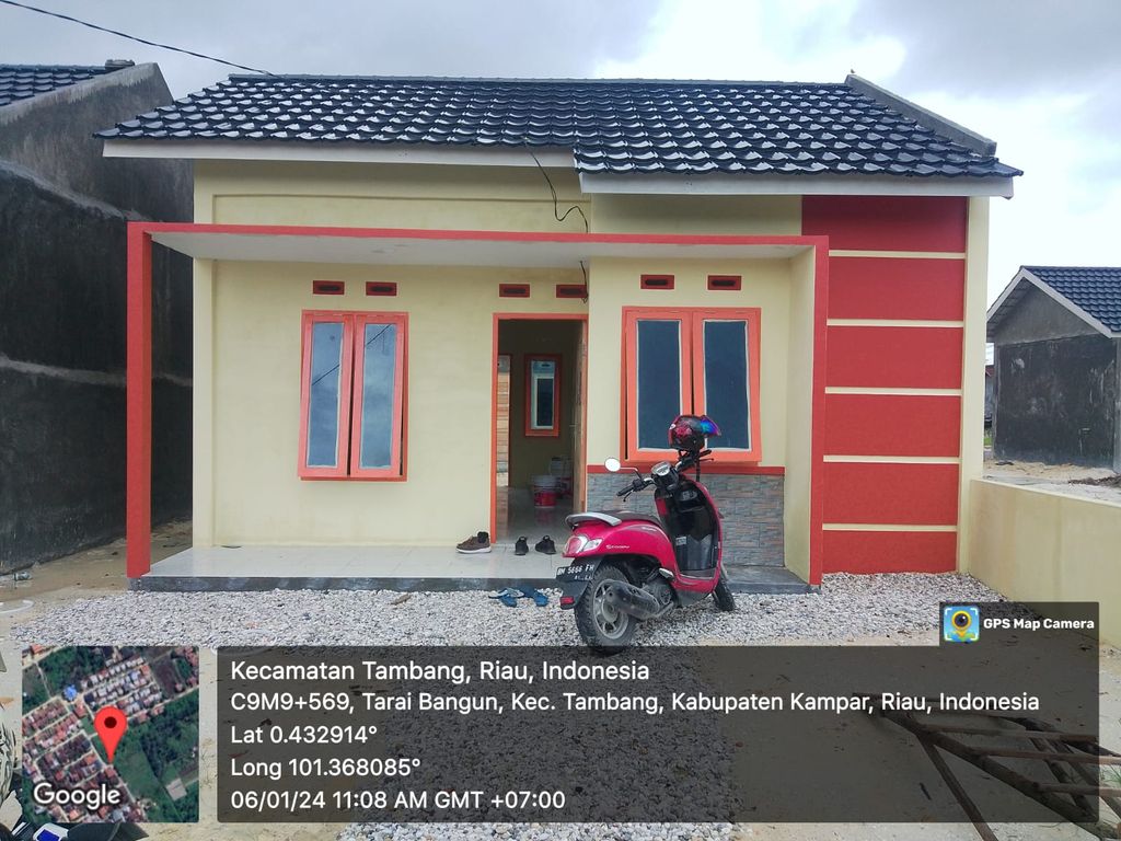 foto tampak rumah tipe RSH perumahan Andika Mahkota Riau