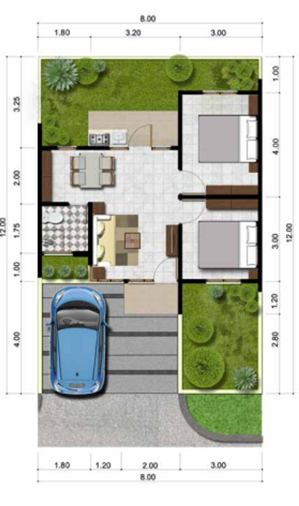 foto denah rumah tipe GRANDE perumahan CITRA RAYA - CLUSTER GIVERNY