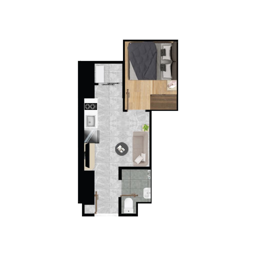 foto denah rumah tipe 1BR-J perumahan Vittoria Residence