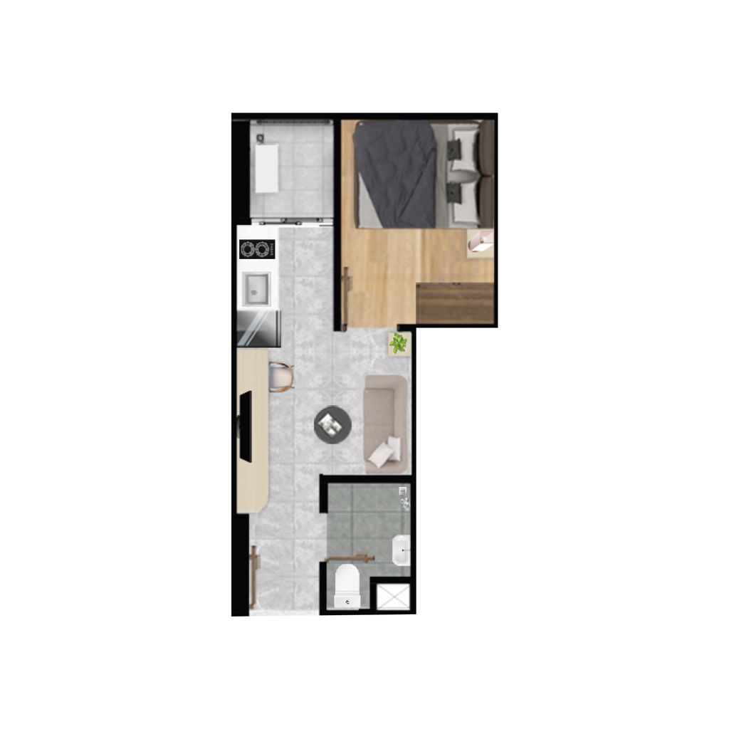 foto denah rumah tipe 1BR-L perumahan Vittoria Residence