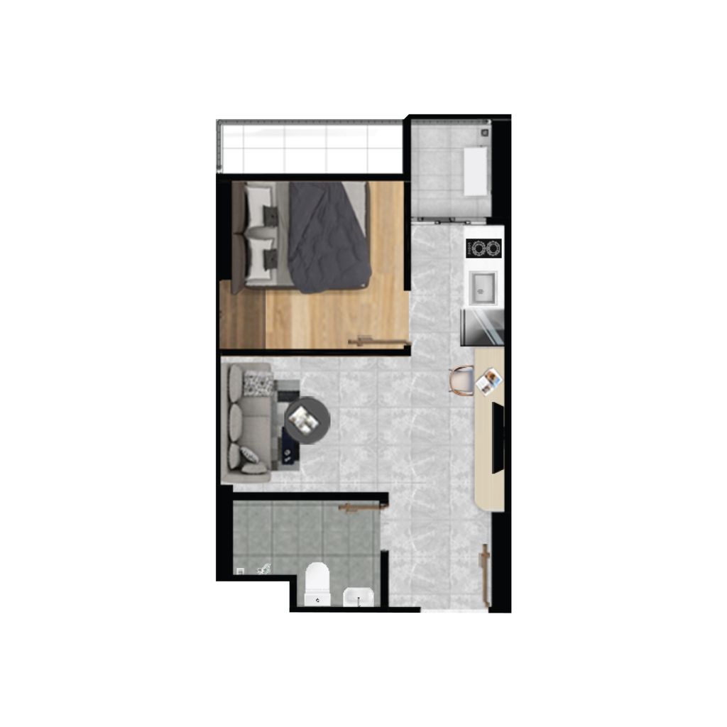 foto denah rumah tipe 1BR-N perumahan Vittoria Residence