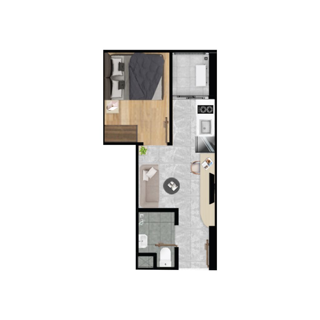 foto denah rumah tipe 1BR-R perumahan Vittoria Residence