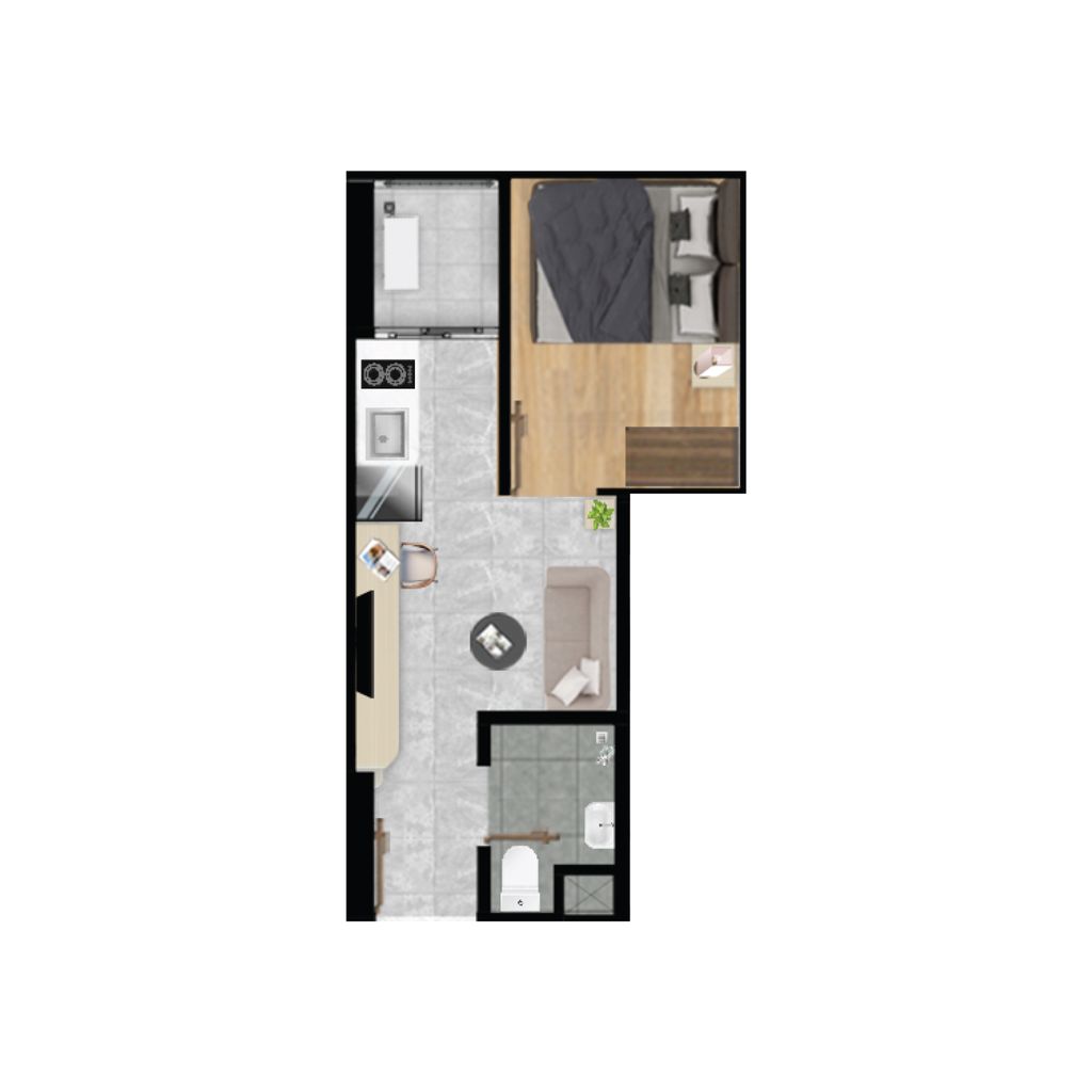 foto denah rumah tipe 1BR-SS perumahan Vittoria Residence