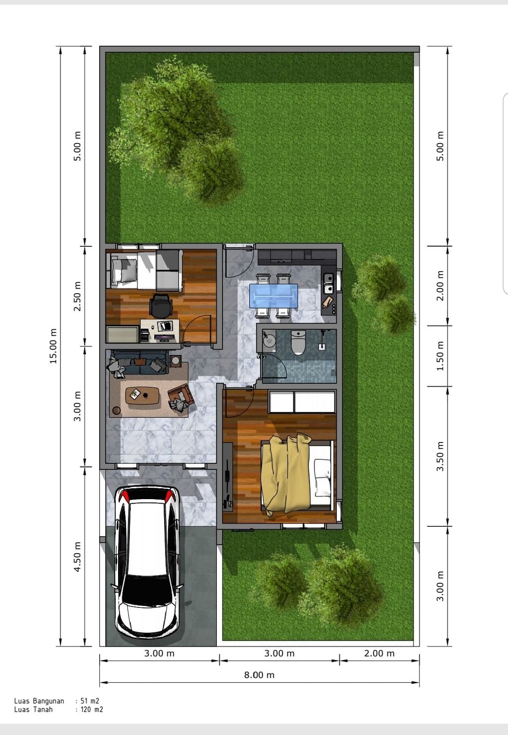 foto denah rumah tipe 36 perumahan Gantoeng Residence