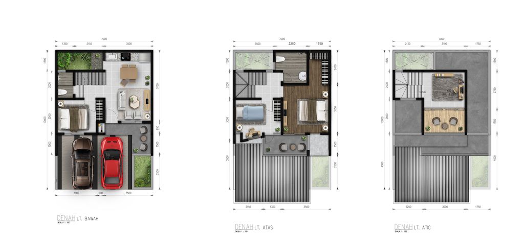 foto denah rumah tipe Jura D perumahan METLAND MENTENG CLUSTER JURA