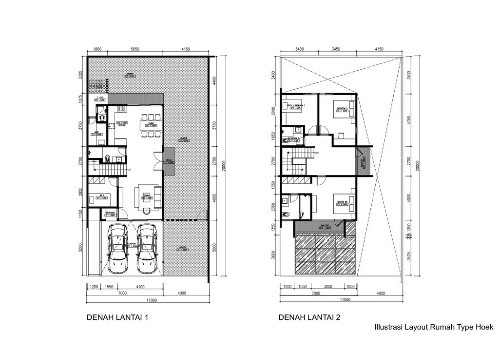foto denah rumah tipe HOEK perumahan TAMAN SEMANAN INDAH - CLUSTER VIRYA SEMANAN
