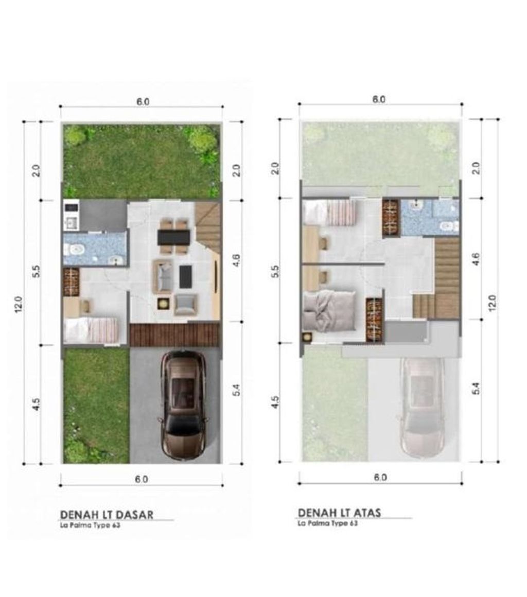 foto denah rumah tipe REGAL 62/72 perumahan La Palma Grande