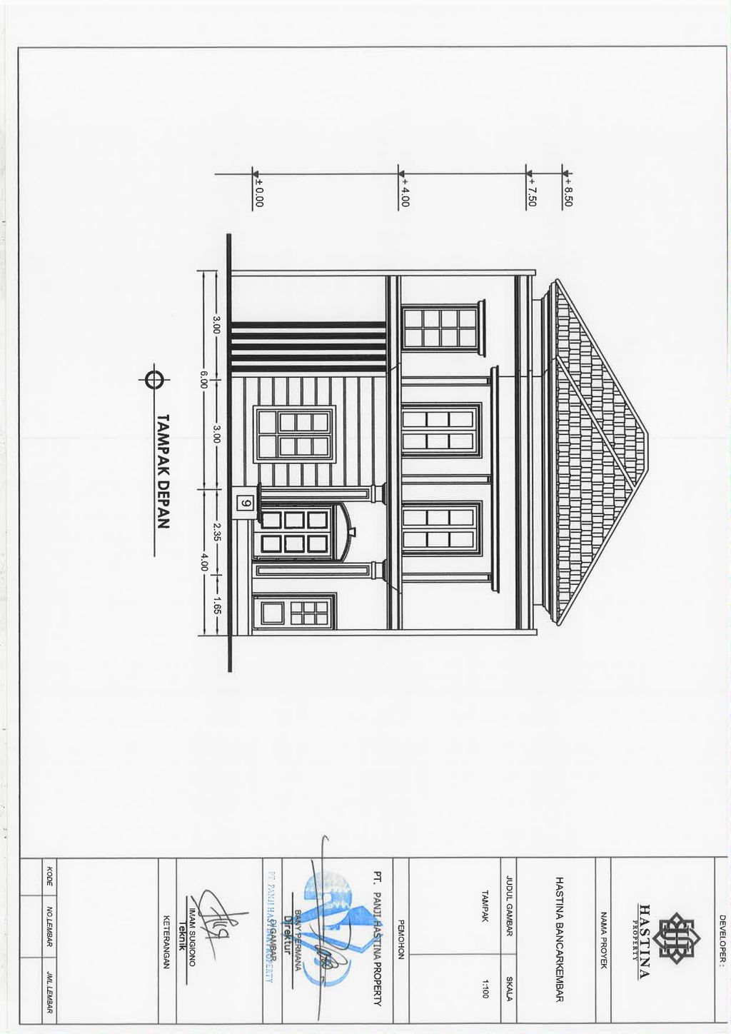 foto tampak rumah tipe 162/197 perumahan Hastina Bancarkembar