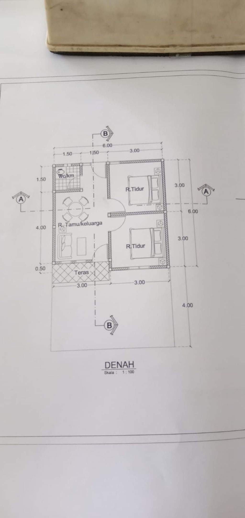 foto denah rumah tipe 36 perumahan Grand Mahoni