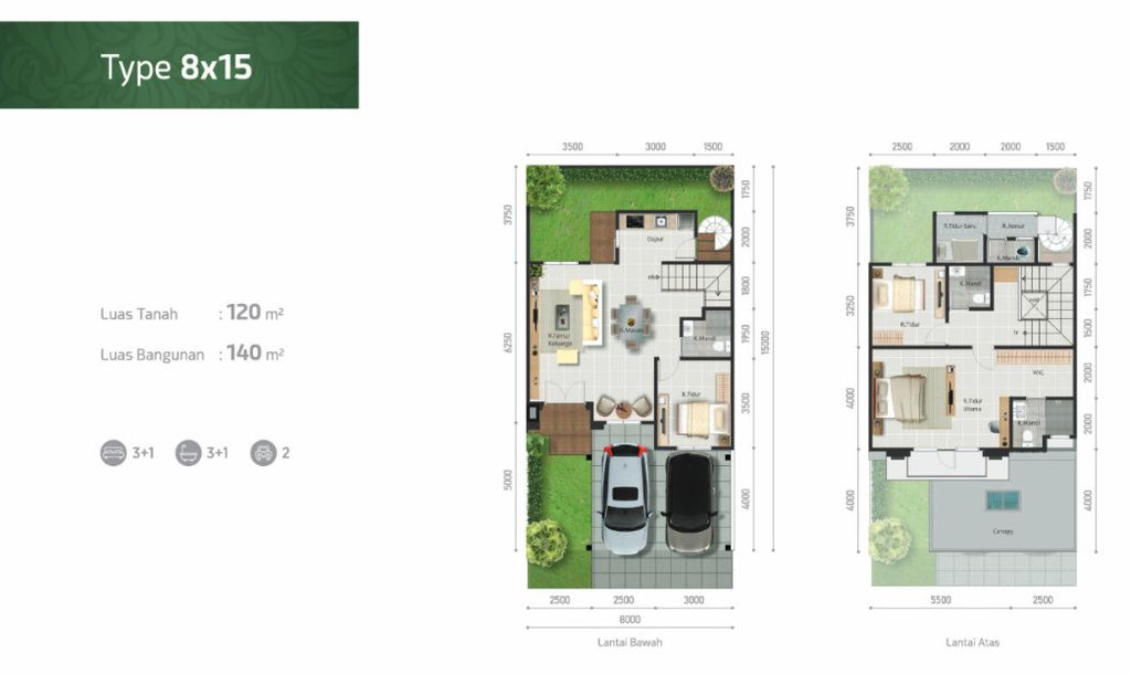 foto denah rumah tipe PASADENA 8 NO 06 perumahan PASADENA