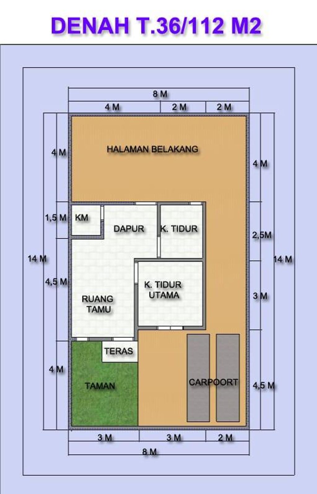 foto denah rumah tipe 36 perumahan SUTRA GARDENIA