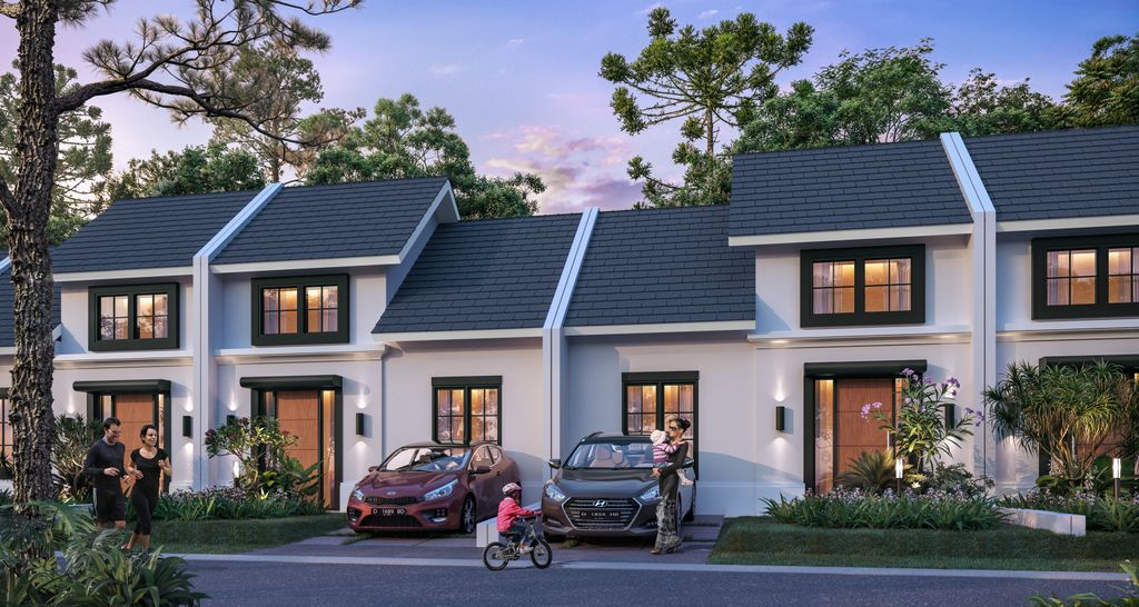 foto tampak rumah tipe Bendigo perumahan CitraLand Kota Deli Megapolitan Tanjung Morawa