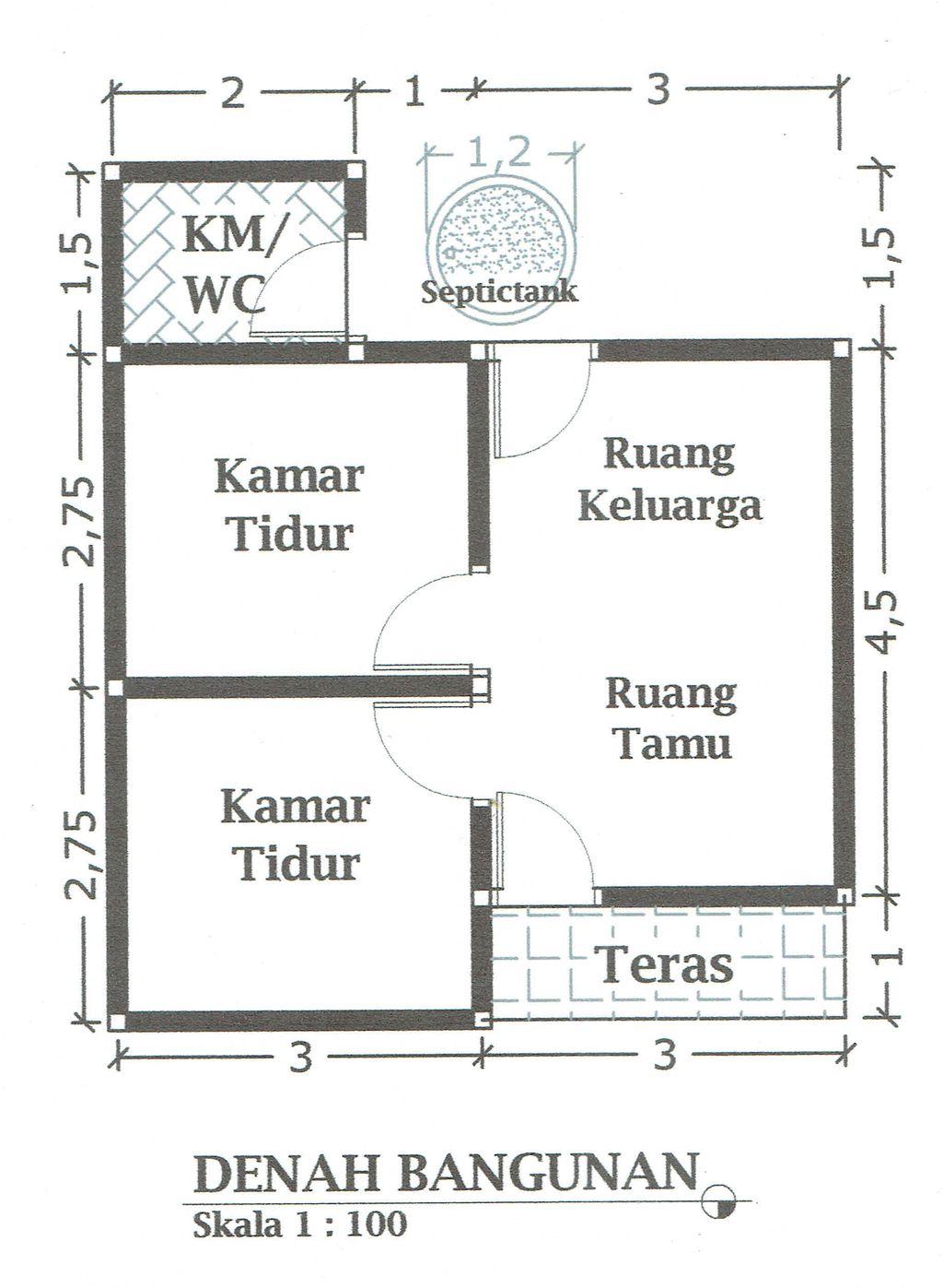 foto denah rumah tipe 36 subsidi perumahan MAHAMERU MENTENG RESIDENCE