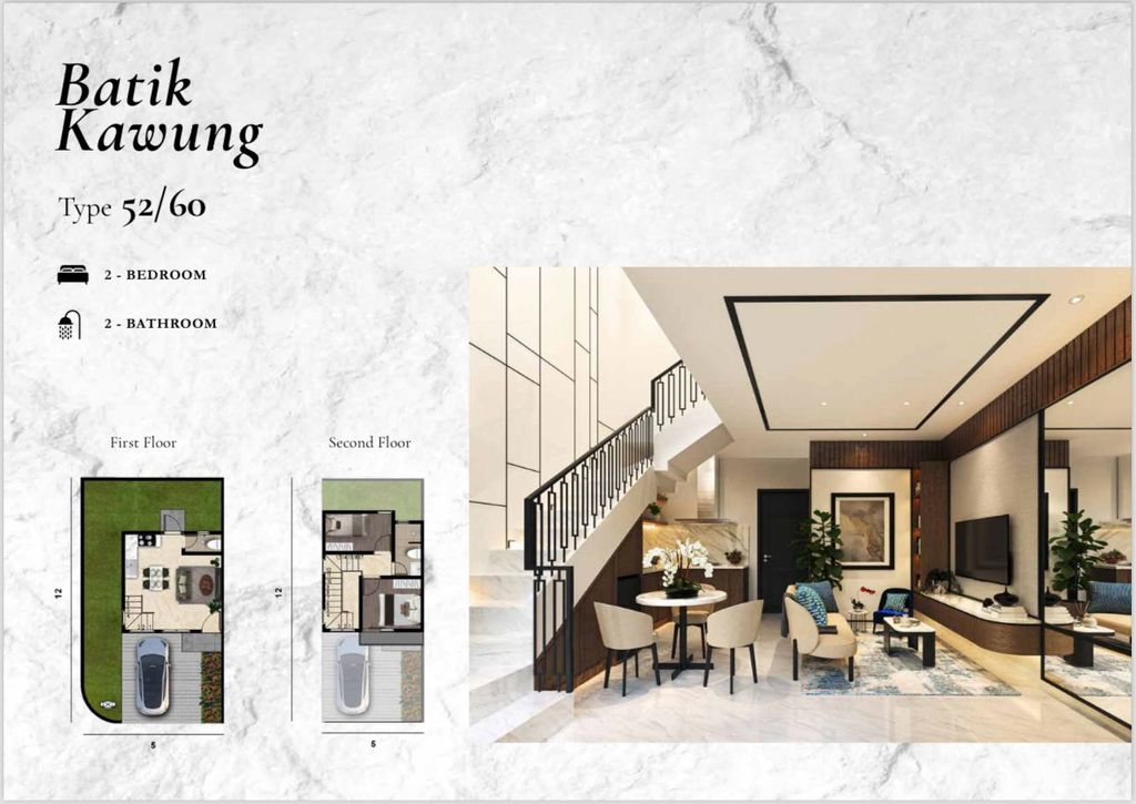 foto denah rumah tipe KAWUNG perumahan BATIK SIGNATURE