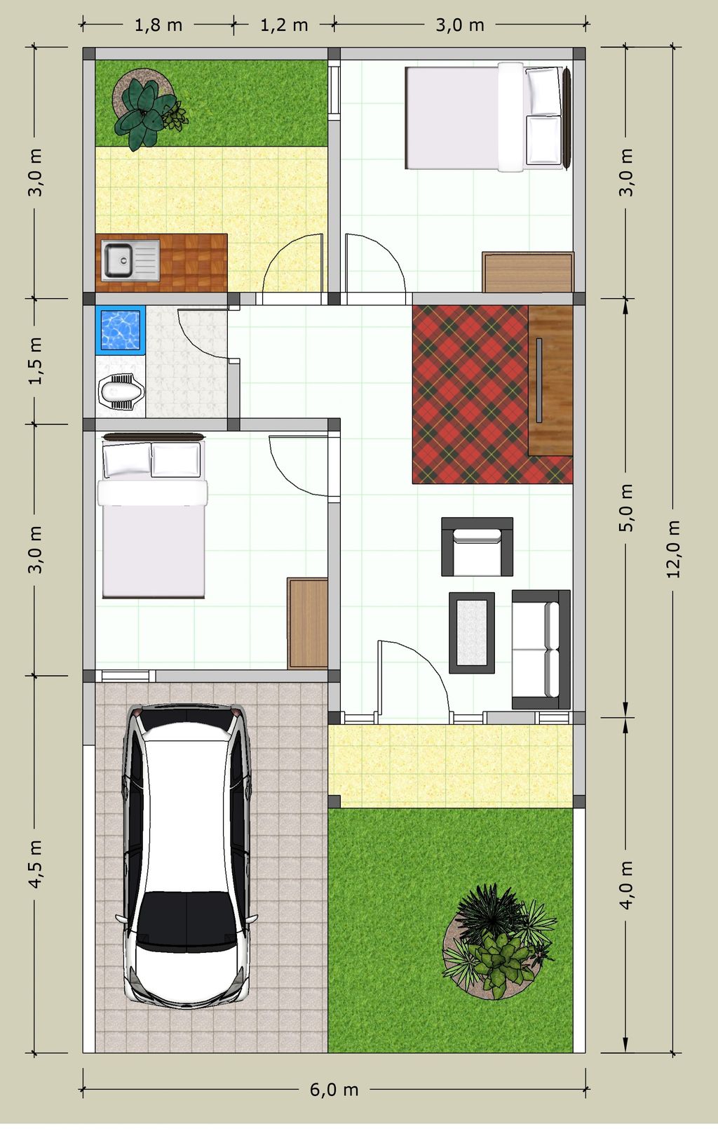 foto denah rumah tipe PLATINUM 50/72 perumahan GRIYA PURI PERMATA