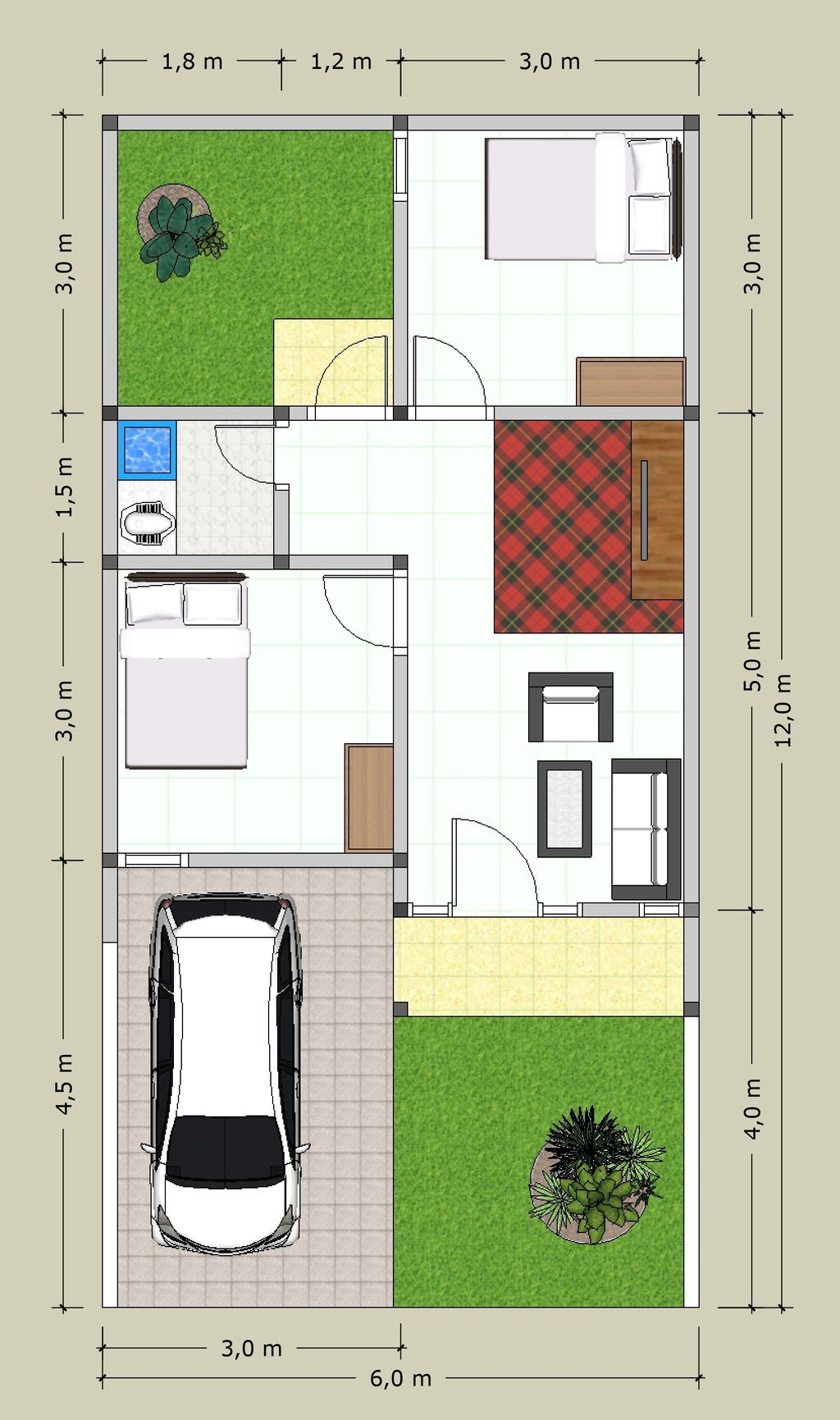foto denah rumah tipe PREMIUM 40/72 perumahan GRIYA PURI PERMATA