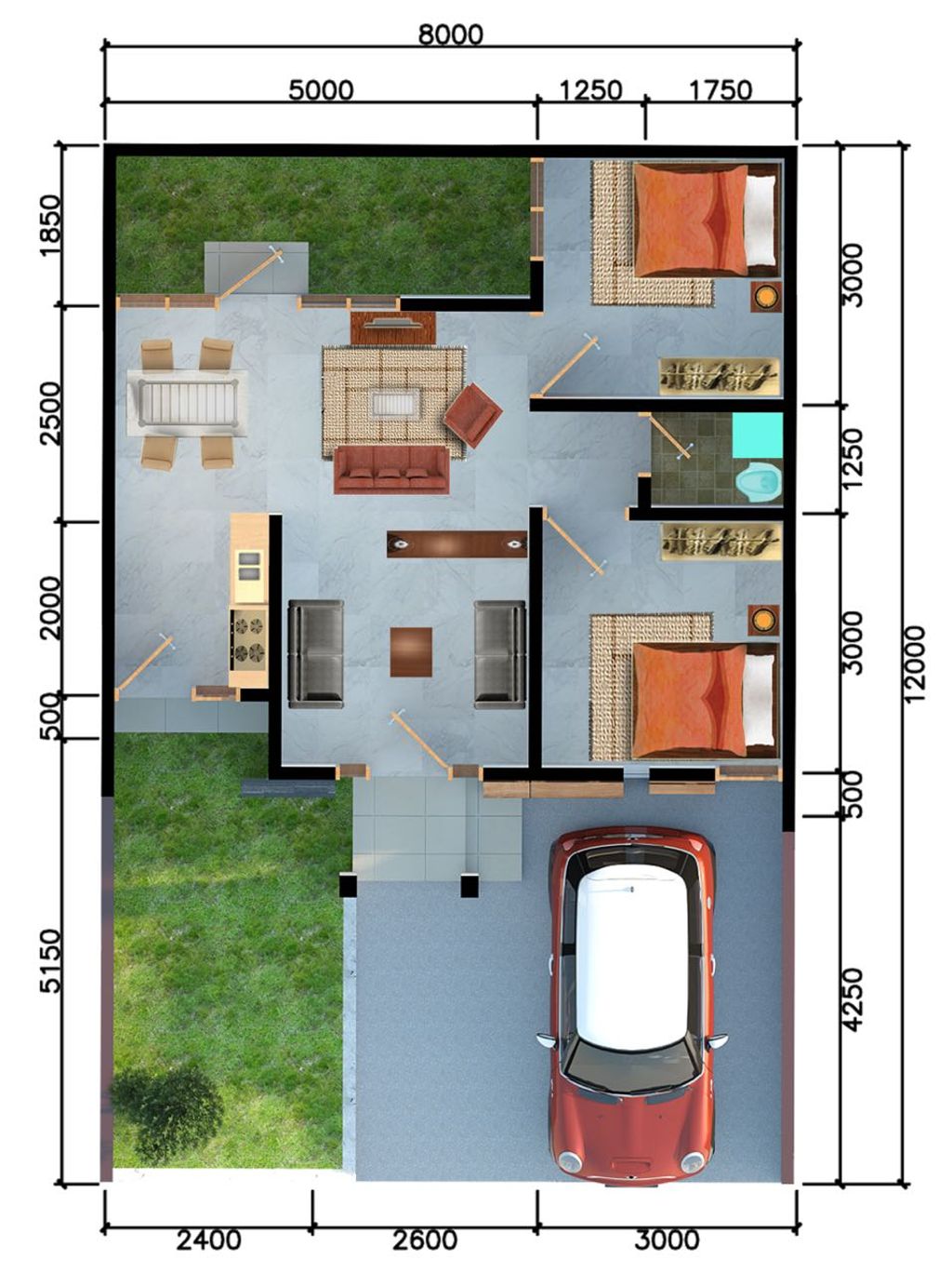 foto denah rumah tipe 48 perumahan Perumahan Elanor