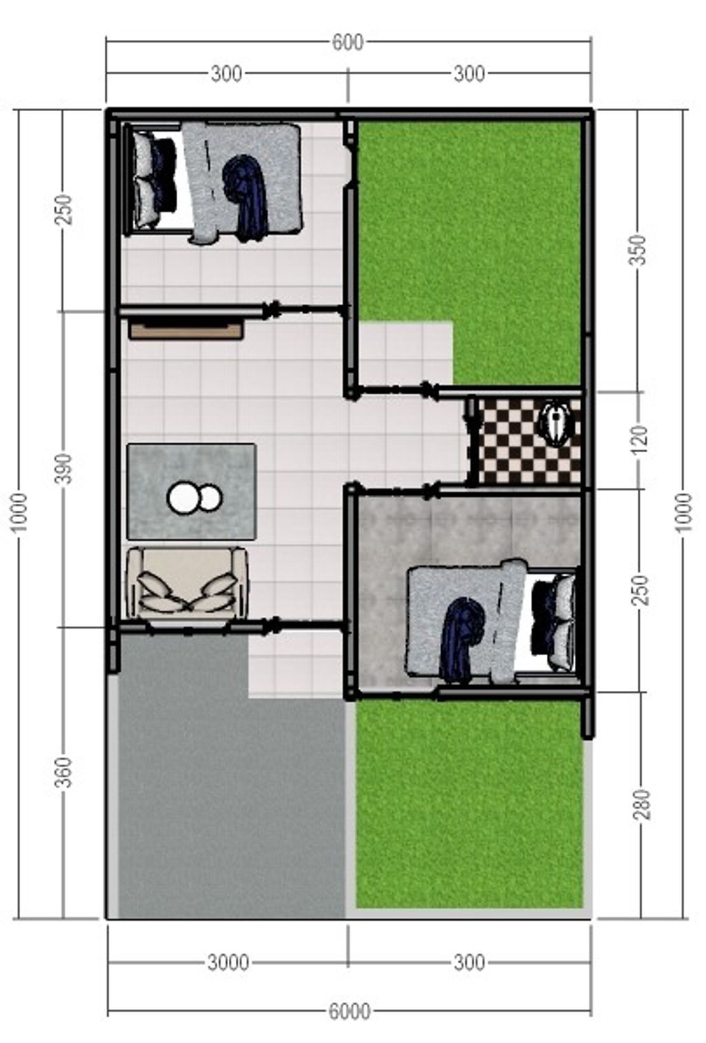 foto denah rumah tipe 30 / 60 perumahan NOVA RESIDENCE 1