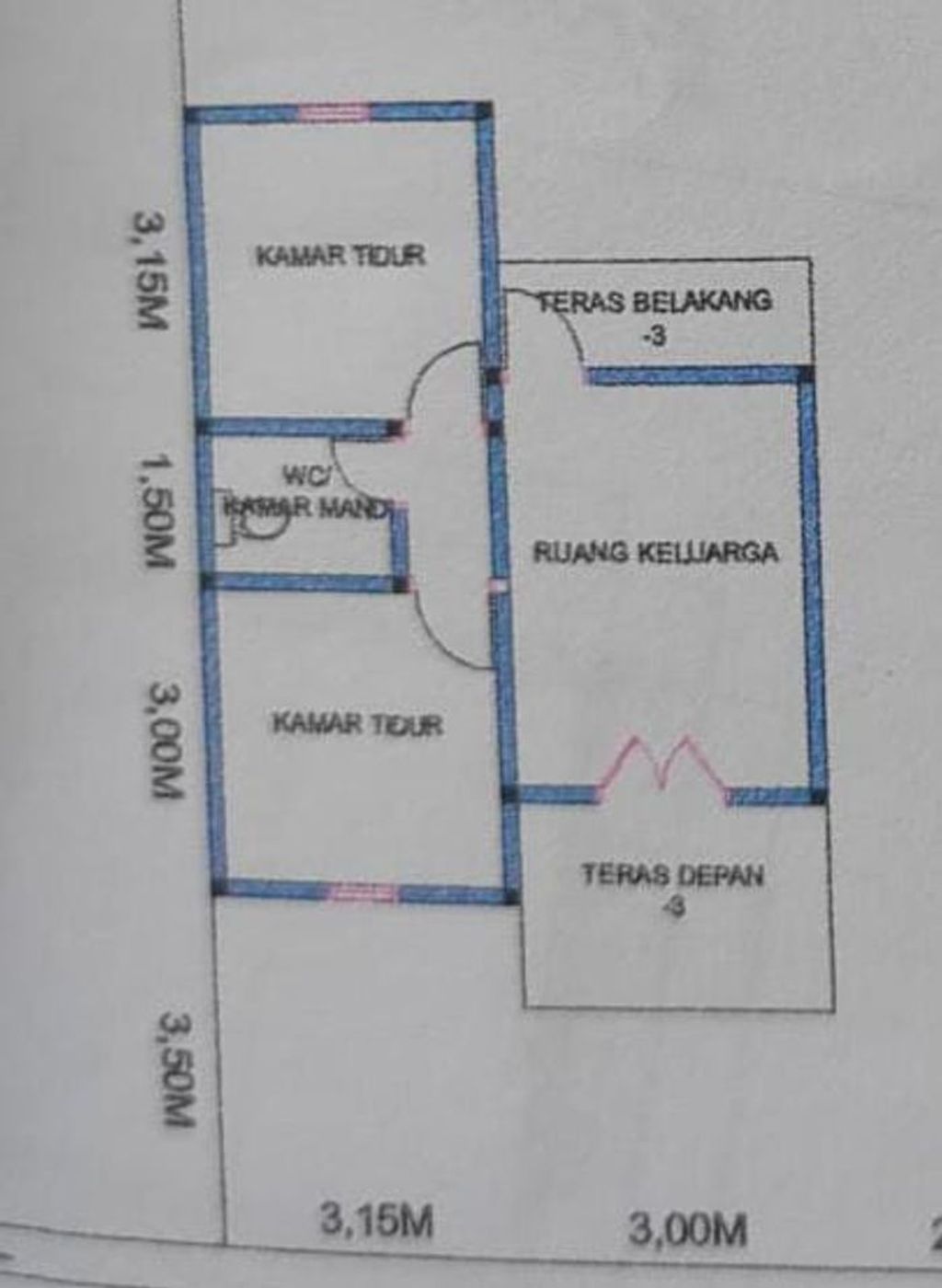 foto denah rumah tipe 36 perumahan GRIYA PANEN INDAH DINAR