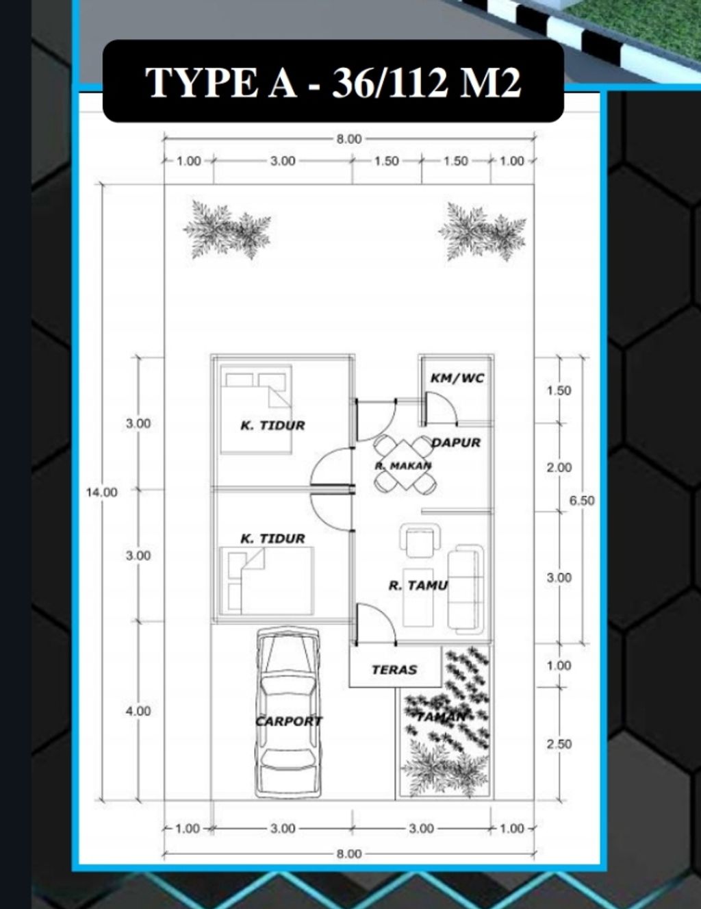 foto denah rumah tipe 36 perumahan LABUAN INDAH REGENCY ATJEH