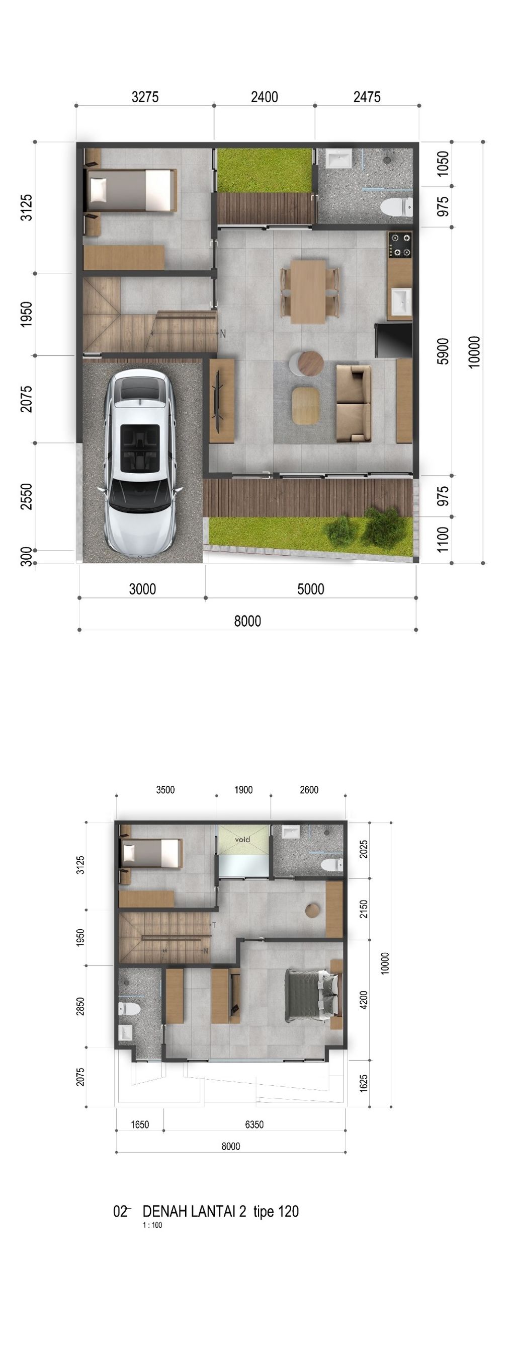 foto denah rumah tipe 120 perumahan YUU AT CONTEMPO