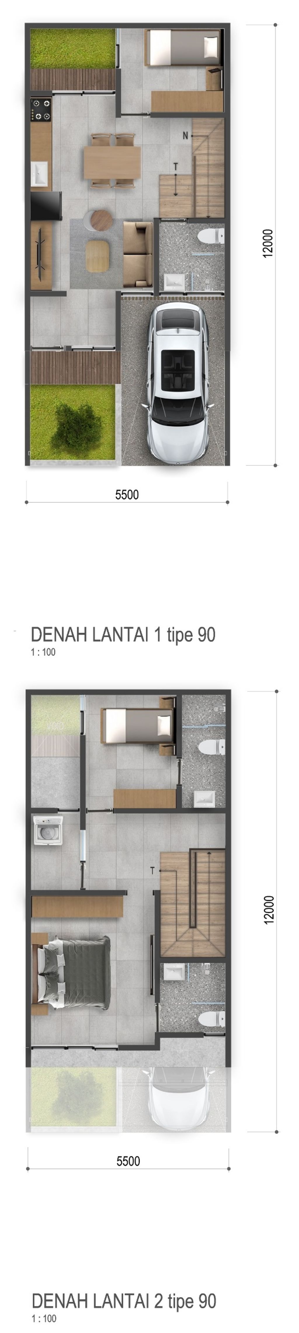 foto denah rumah tipe 90 perumahan YUU AT CONTEMPO