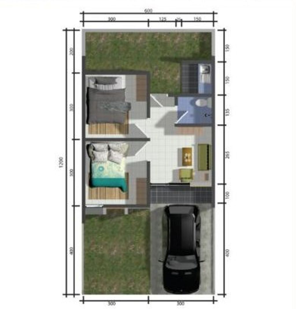 foto denah rumah tipe Lily perumahan Alia Residence
