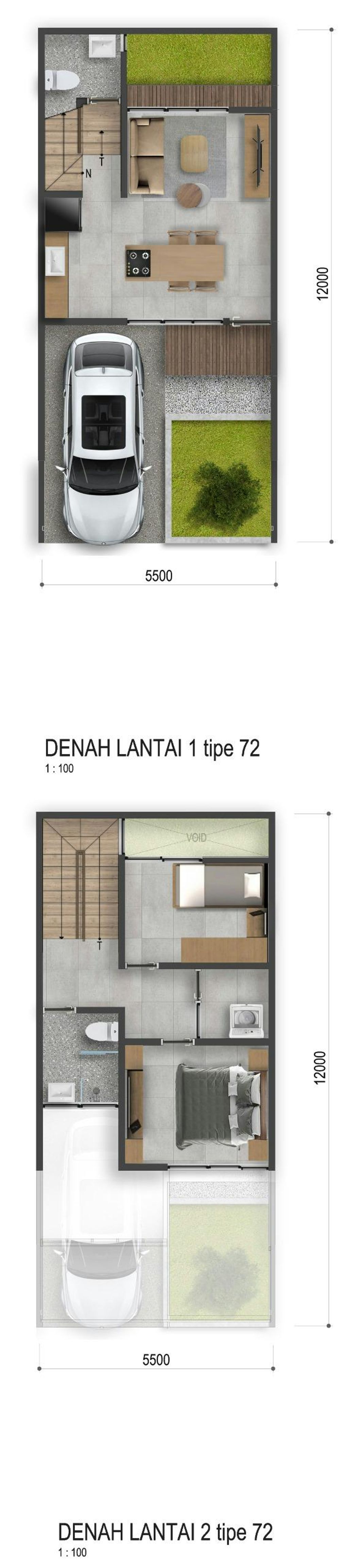 foto denah rumah tipe 72 perumahan YUU AT CONTEMPO