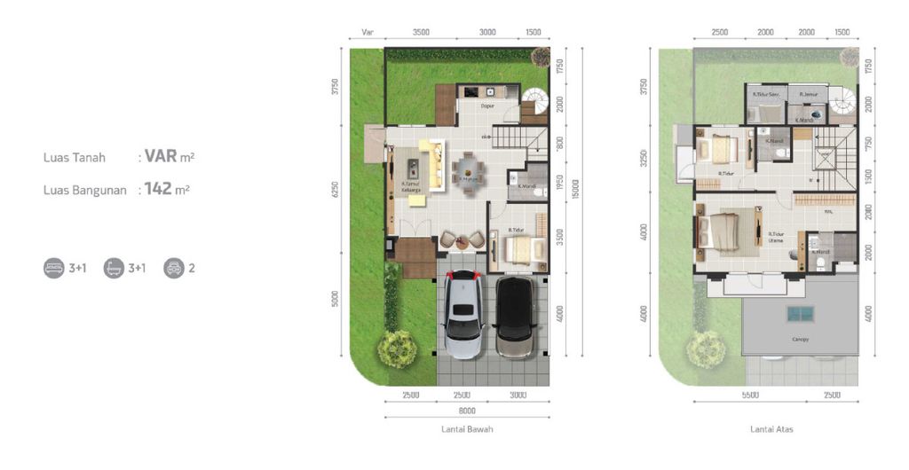 foto denah rumah tipe PASADENA 15 NO. 35 perumahan PASADENA
