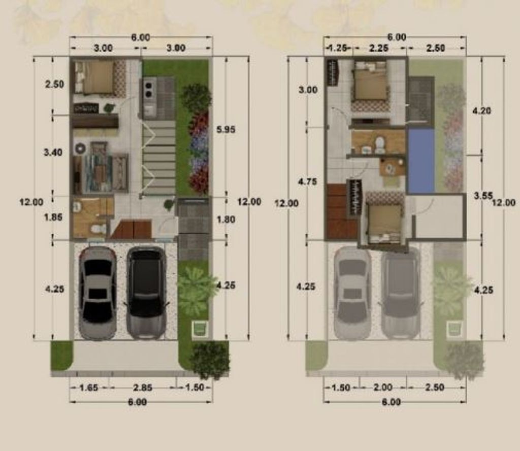 foto denah rumah tipe 58/72 perumahan KARTIKA RESIDENCE THN 2024