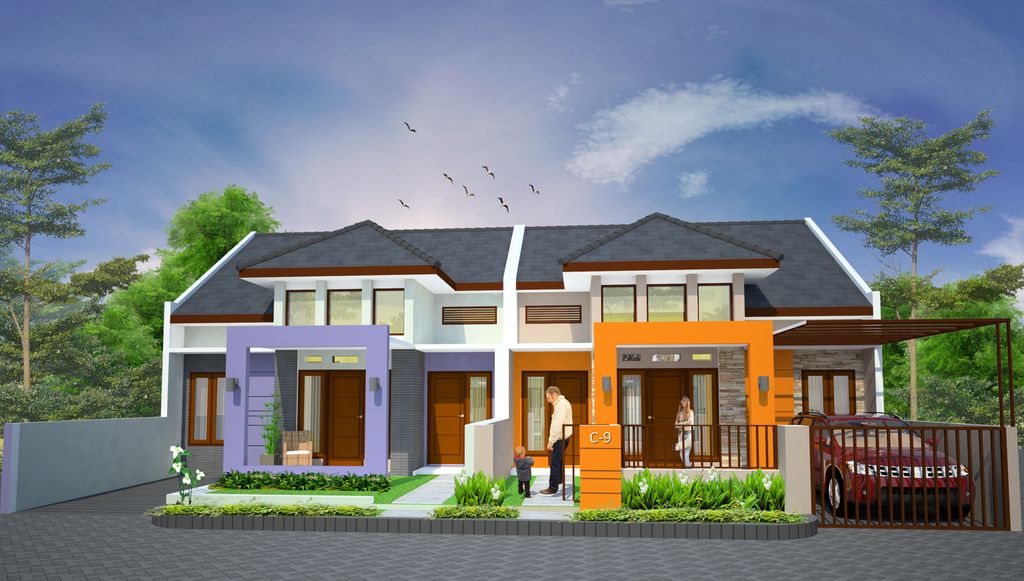 foto tampak rumah tipe 65 perumahan Grand Sentul Residence
