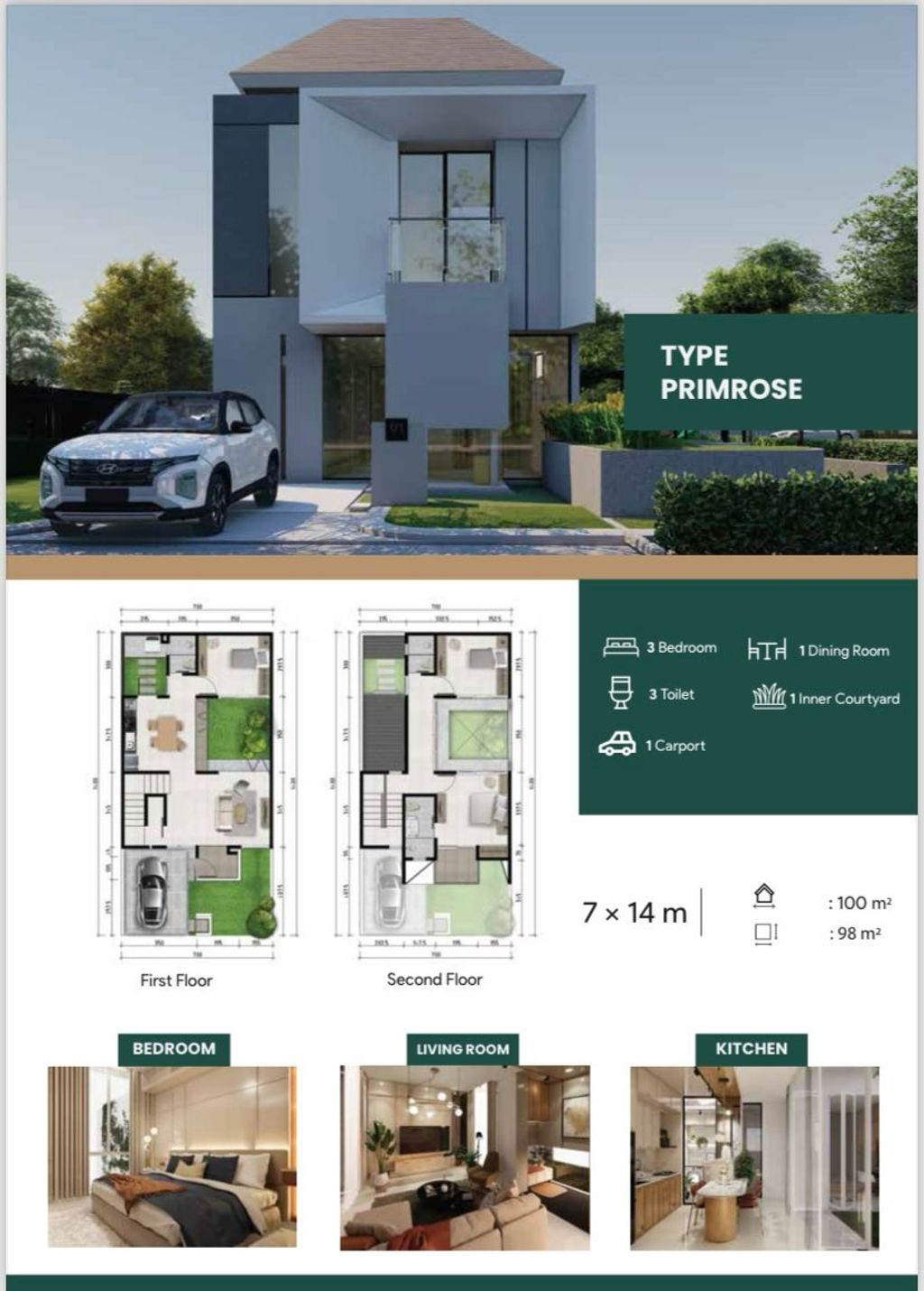foto denah rumah tipe Primrose perumahan Jasmine Residence