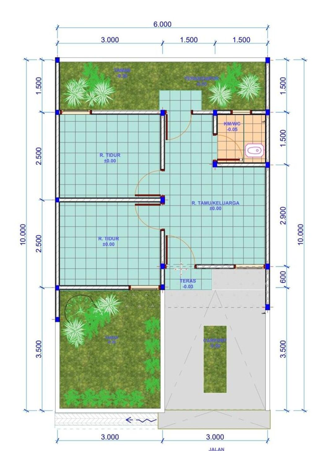 foto denah rumah tipe 30/60 perumahan ARFA RESIDENCE