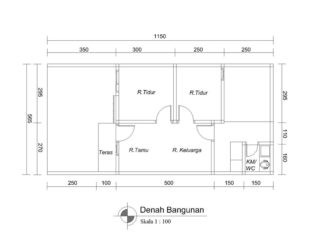 foto denah rumah tipe T-40 A perumahan BULAN TERANG UTAMA DAN KAWASAN NEW CITY MALANG