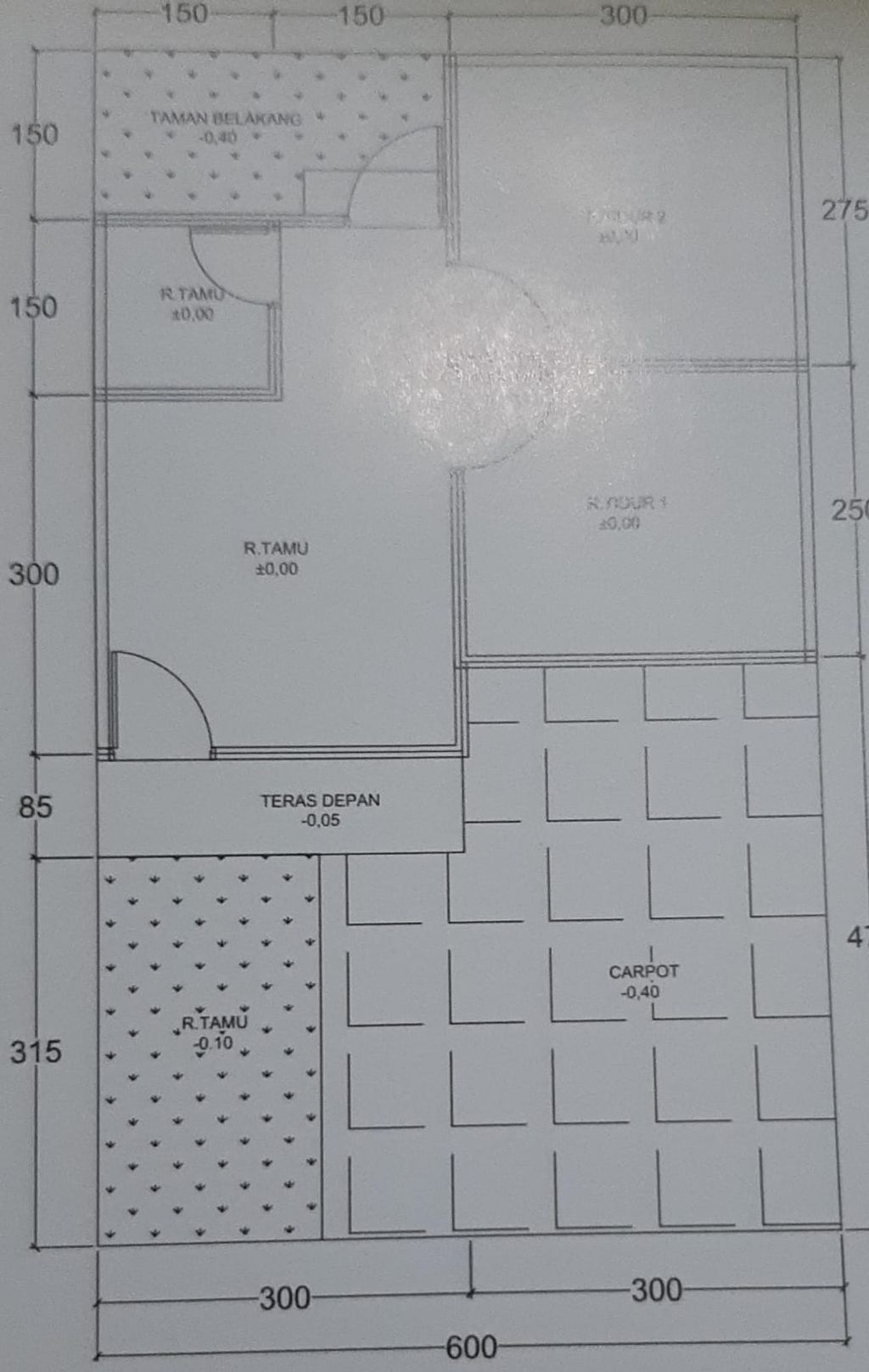 foto denah rumah tipe 36 perumahan KWADUNGAN PERMAI
