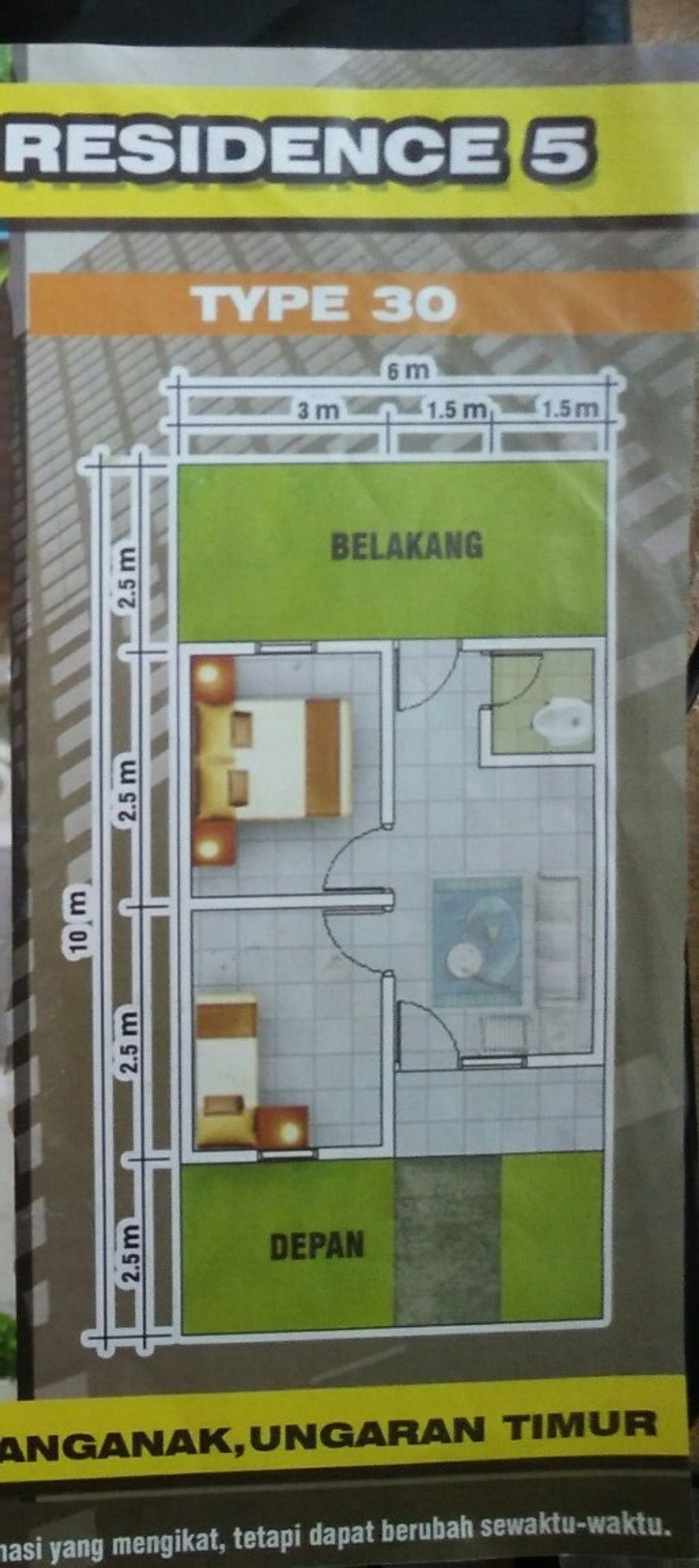 foto denah rumah tipe 30/60 perumahan Griya Ungaran Residence 5