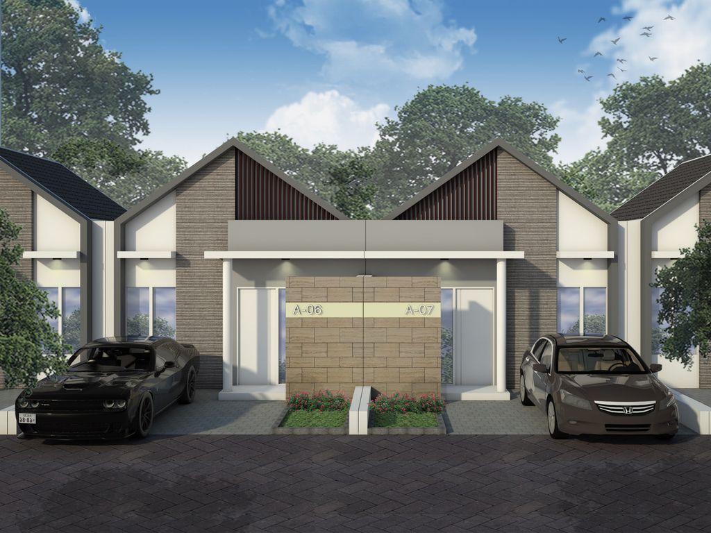 foto tampak rumah tipe Aulia perumahan Maharaja Residencee