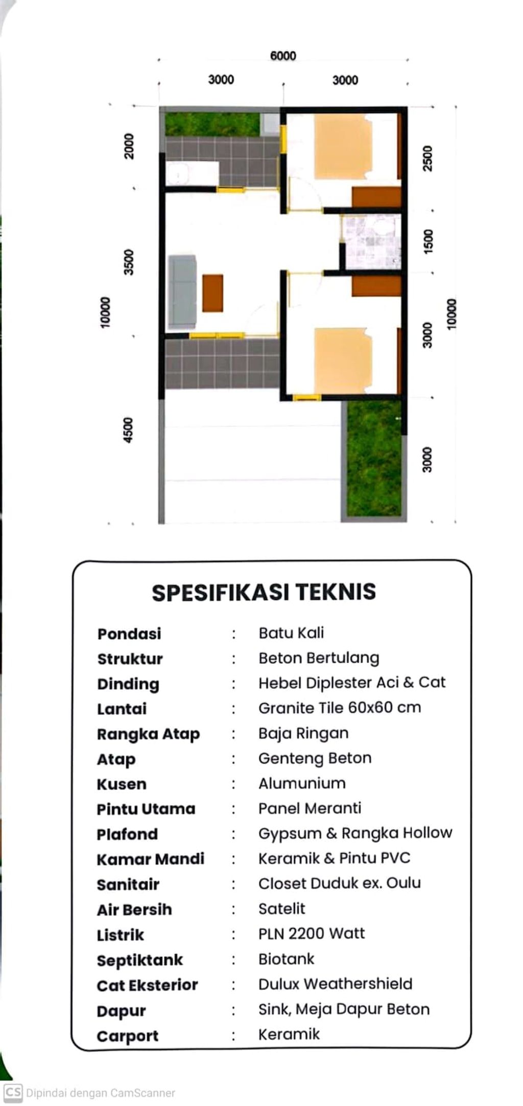 foto denah rumah tipe AMARYLIS perumahan BATARA PARKVIEW 2