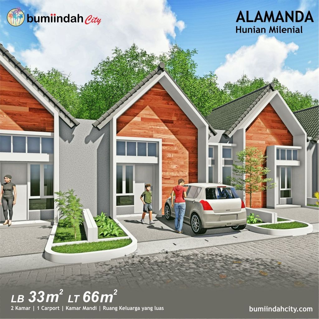 foto tampak rumah tipe Alamanda perumahan Bumi Indah Cluster Naura