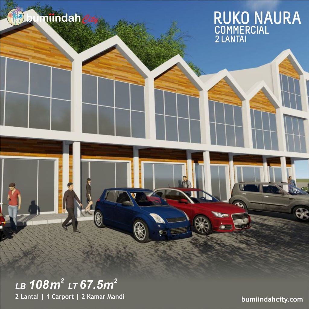 foto tampak rumah tipe Ruko Naura perumahan Bumi Indah Cluster Naura