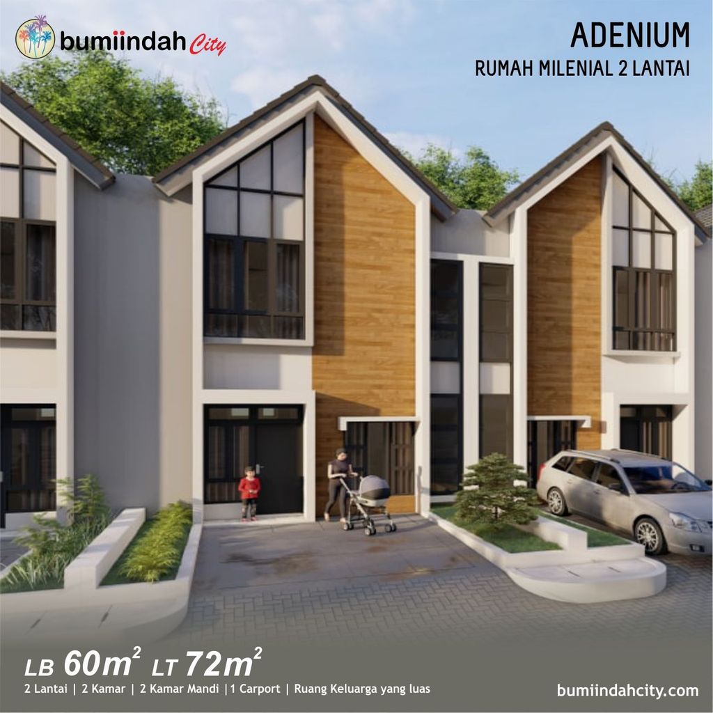foto tampak rumah tipe Adenium perumahan Bumi Indah Cluster Naura
