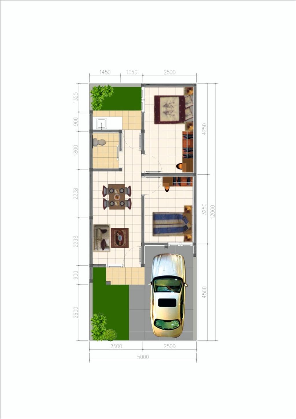 foto denah rumah tipe 36/64.AR perumahan Grand Victoria 2