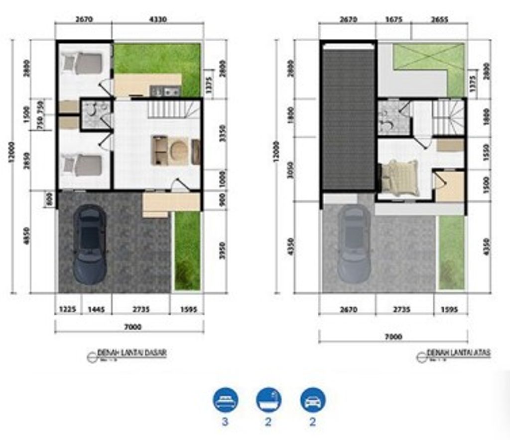 foto denah rumah tipe SV T.60 perumahan CLUSTER SIRANDA VIEW