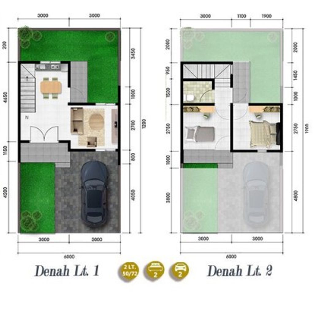 foto denah rumah tipe SV  T.50 perumahan CLUSTER SIRANDA VIEW