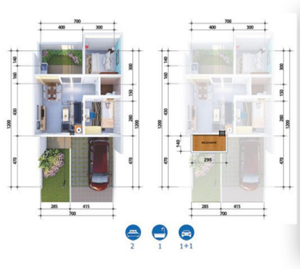 foto denah rumah tipe SV T.43 perumahan CLUSTER SIRANDA VIEW