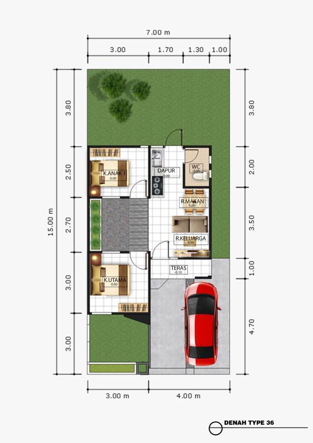 foto denah rumah tipe 36 perumahan BAIHAQI REGENCY 2 TAHAP 3