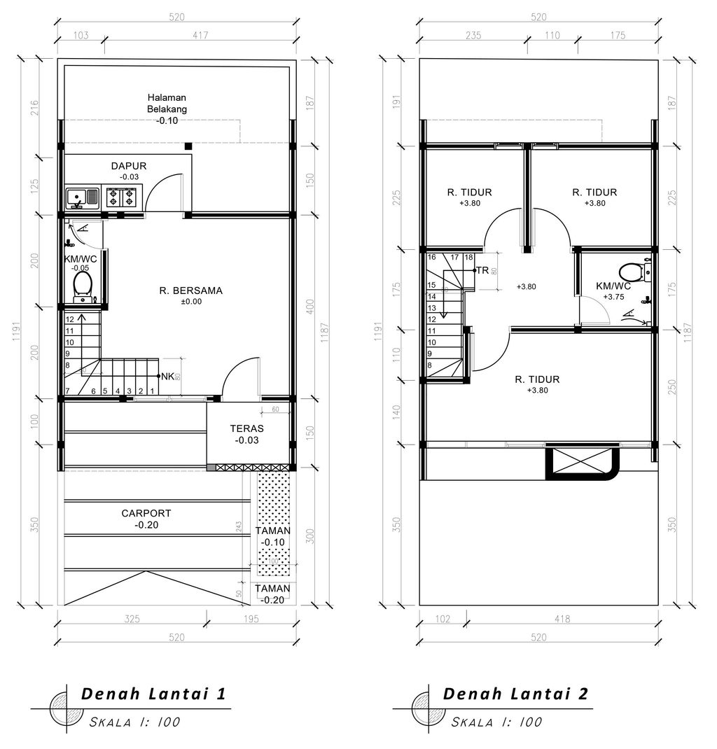 foto denah rumah tipe 55 Compact (627) perumahan G-Land Padalarang Estate