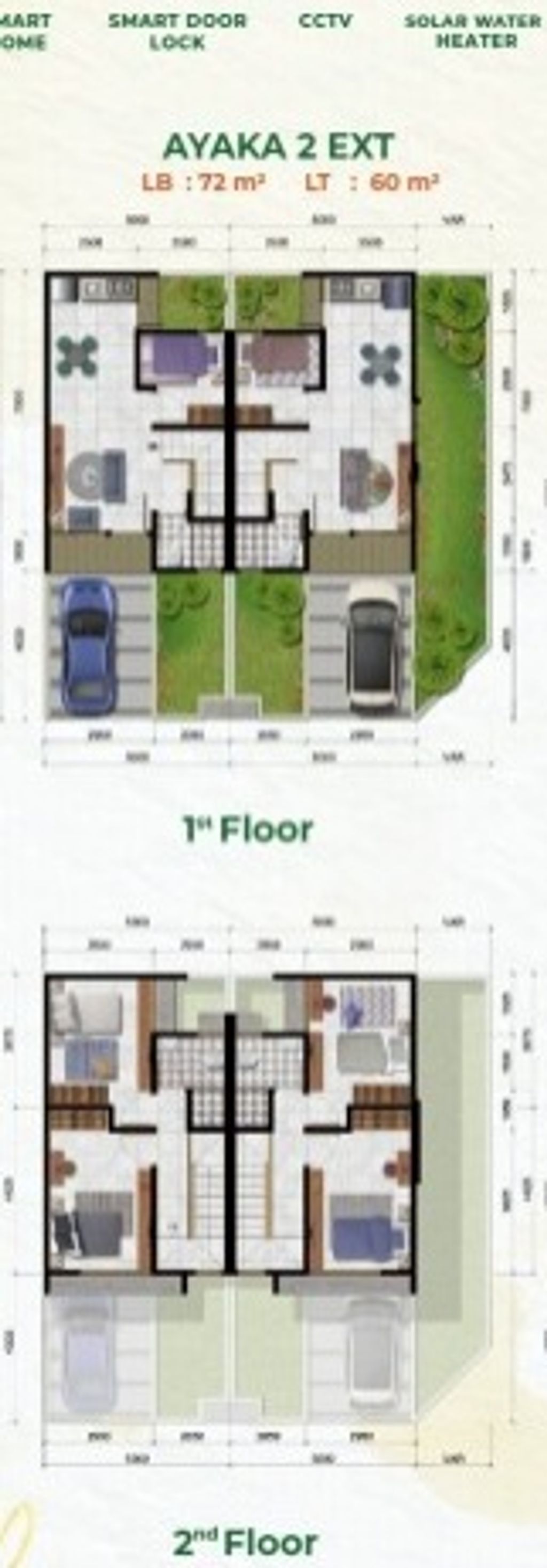 foto denah rumah tipe AYAKA-EXT perumahan CITRA ECOPOLIS RAYA - ECO RESIDENCE - BELLE FLEUR EXT