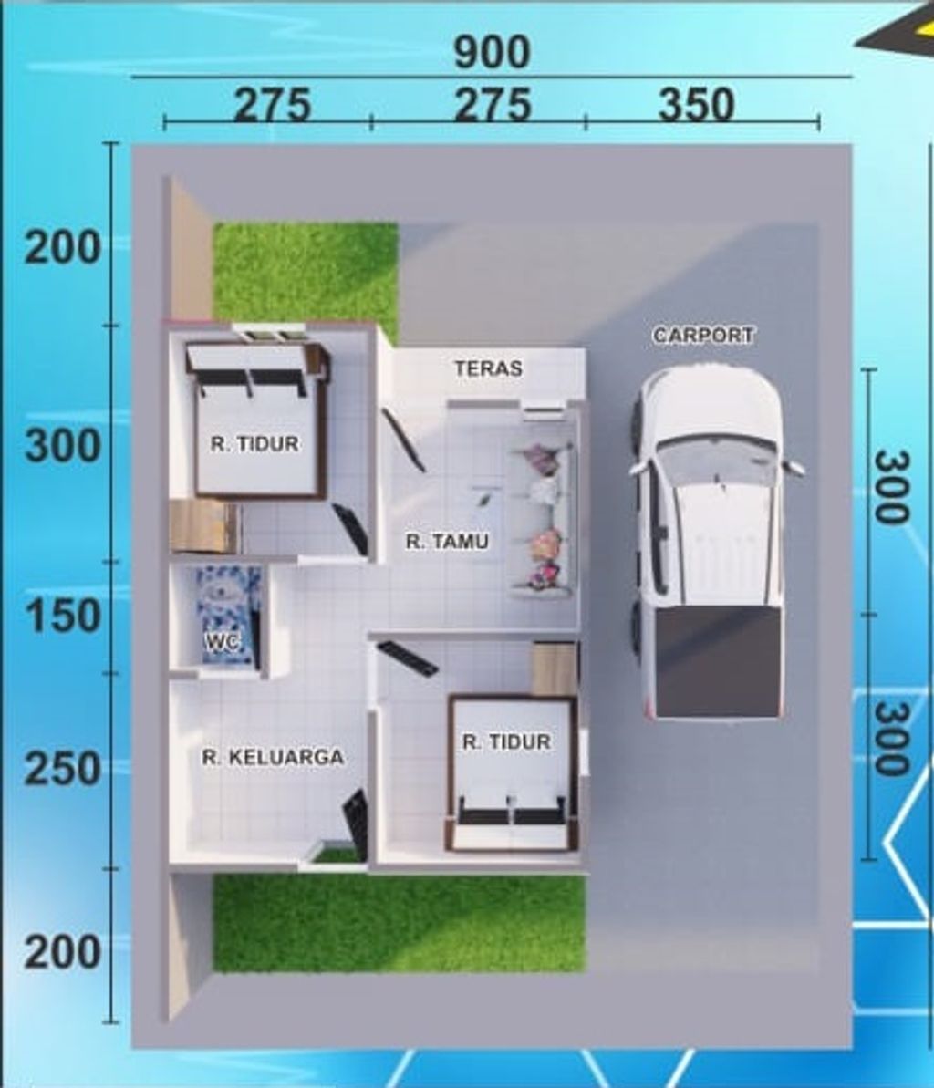 foto denah rumah tipe 36 perumahan GRAND FR RESIDENCE
