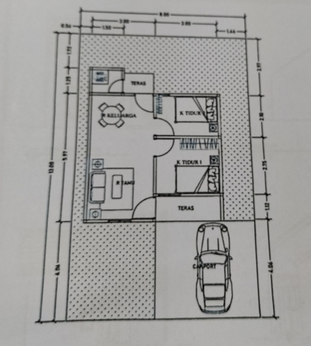 foto denah rumah tipe 36 perumahan BHAVANA RESIDENCE